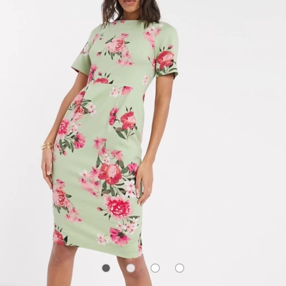 knee length dresses for ladies Rent Asos Design Deep Plunge Scrunch Neck Midi Dress In Red